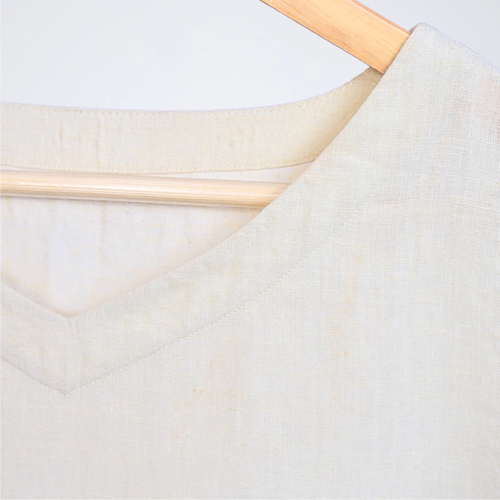Clean, breathable sleeveless pearl linen tank. Lightweight, relaxed fit for effortless comfort and layering through long days | Selfish Clarity